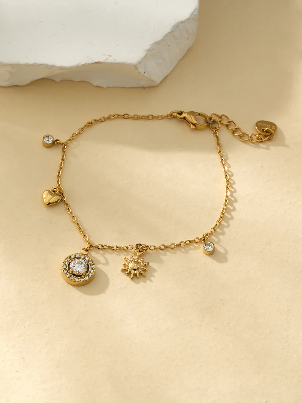 Bracelet soleil et cœur