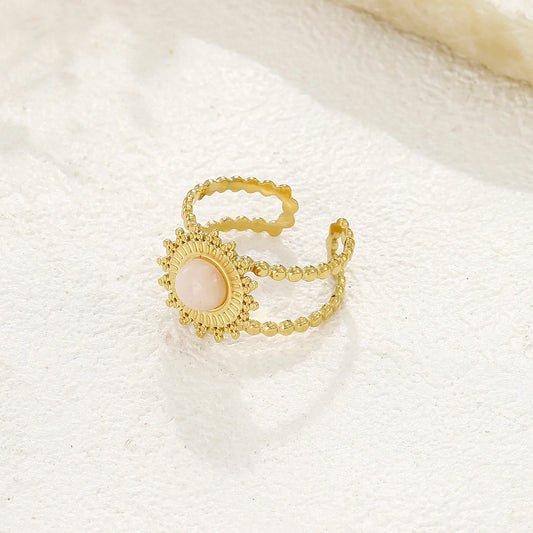 Bague rose poudrée soleil
