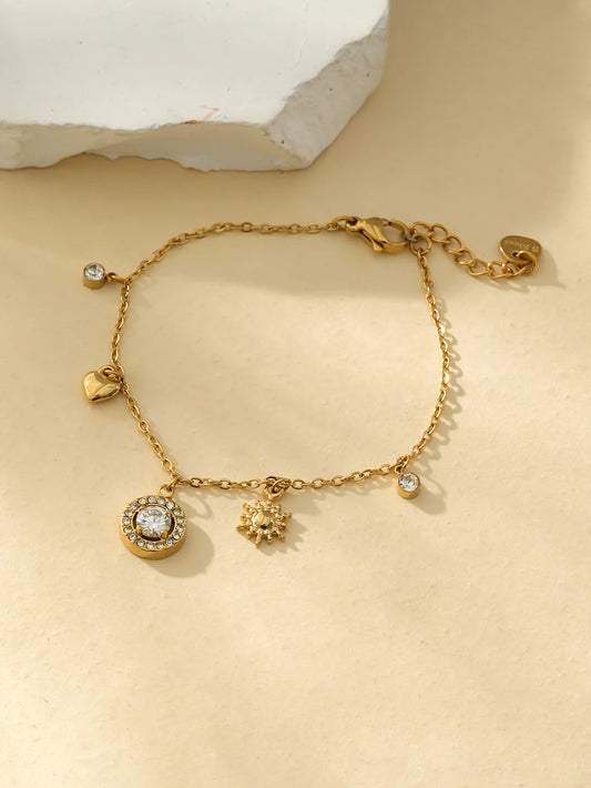 Bracelet soleil et cœur